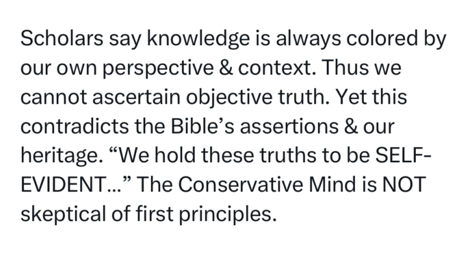 Ep. 297 3.3.23 The Conservative Mind, Part IX: Self-Evident Truth